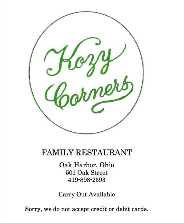 Kozy Corners Family Restaurant. Oak Harbor, OH. ©Mardi Welch Dickinson/ KymryGroup™ All Rights Reserved.