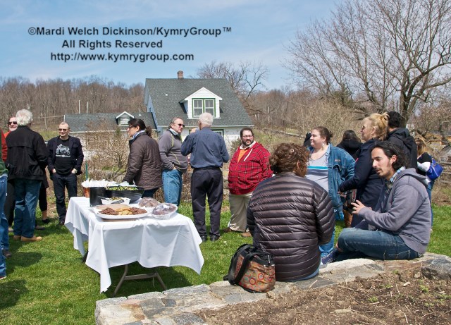 Chefs and Farmers gather for lunch at Hilltop Hanover Farm after visiting up to thirteen different Farms in Westchester NY & Connecticut. Chef Farm Tour & Luncheon, Slow Food Metro North, April 15, 2013. ©Mardi Welch Dickinson/KymryGroup™ All Rights Reserved.