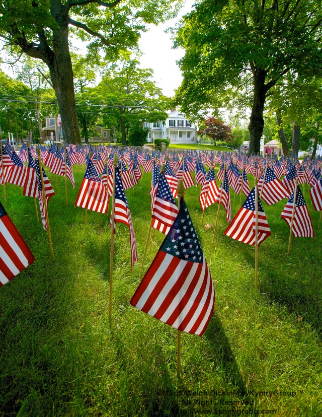 American Flags at St. Paul's Episcopal Church, East Norwalk, CT. ©Mardi Welch Dickinson/ KymryGroup™. All Rights Reserved.