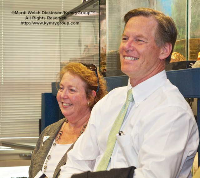 l. to r. Sandy Breslin, Director of Governmental Affairs, Audubon Connecticut; Stewart J. Hudson, Vice President & Executive Director of Audubon Connecticut. Commissioner in your Corner, Celebrating New Haven Parks; Urban Oases for Birds and Wildlife. Barnard Nature Center, West River Memorial Park, New Haven, CT. ©Mardi Welch Dickinson/KymryGroup All Rights Reserved.