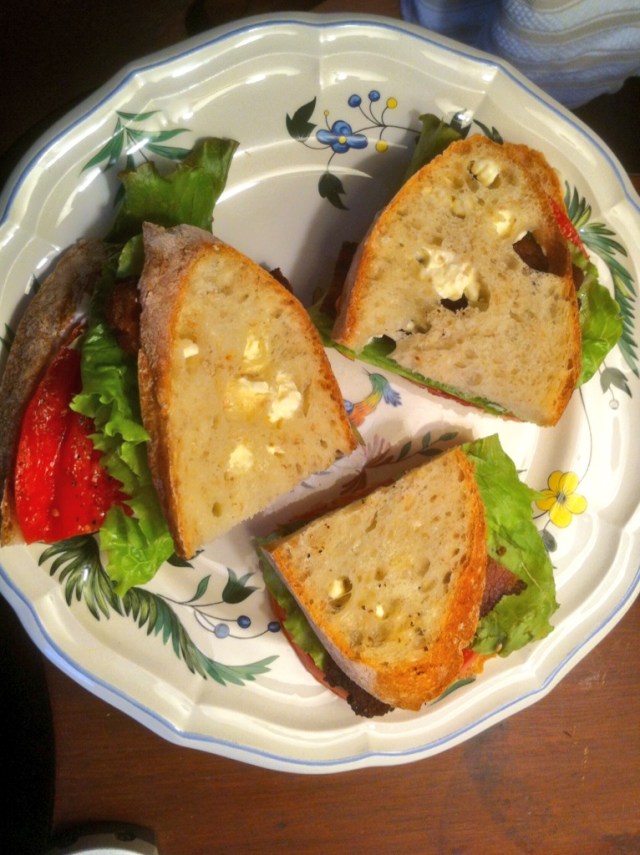 Summer local Tomatoes and leaf lettuce from Sport Hill Farm, Chipotle Bacon from Ox Hollow Farm and Pain de Campagne (Country Bread) is the original Wave Hill Breads©Mardi Welch Dickinson/ KymryGroup. All Rights Reserved.
