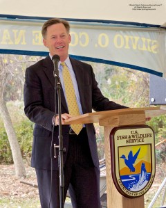 Stewart J. Hudson, Vice President & Executive Director of National Audubon Connecticut. addresses partners, school students, and local neighborhood groups at the New Haven Harbor Watershed Urban Wildlife Refuge Partnership designation.  ©Mardi Welch Dickinson/KymryGroup. All Rights Reserved. National Wildlife Refuge Partnership, West River Memorial Park, New Haven, CT on October 30, 2013.