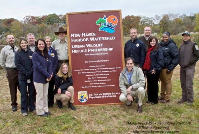 U.S. Fish and Wildlife Service Director Dan Ashe and Northeast Regional 5 Director Wendi Weber and USFWS Staff. Audubon Connecticut Urban Oases Program Celebration. National Wildlife Refuge Partnership, Barnard Nature Center, West River Memorial Park, New Haven, CT on October 30.2013. ©Mardi Welch Dickinson/KymryGroup. All Rights Reserved.  