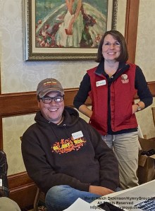 L. to R. David La Puma, CMBO Director; Deborah Shaw, Admin Director, NJ Audubon. Checking in registrants for the Cape May Fall Birding Festival at the Cape May Grand Hotel, Cape May, NJ. ©Mardi Welch Dickinson All Rights Reserved.